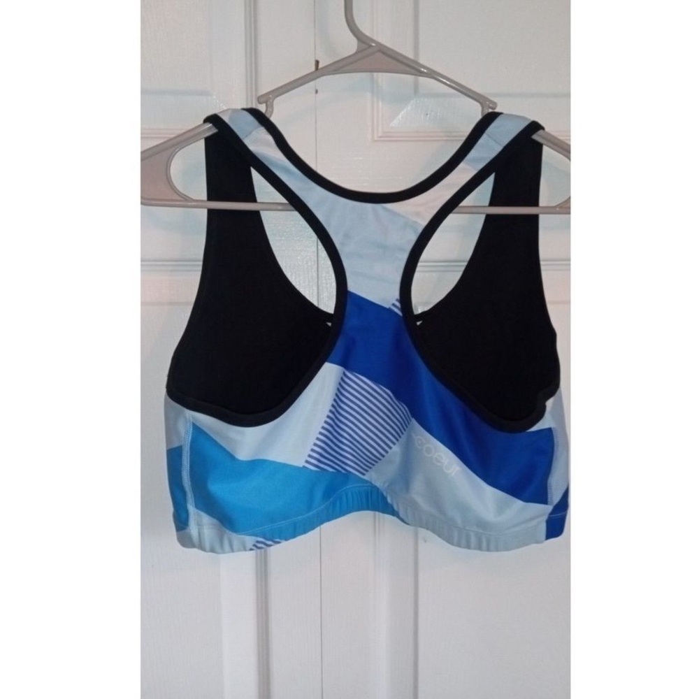 Blue and Black Sports Bra